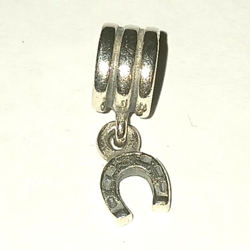 Retired Pandora Sterling Silver Lucky Horseshoe Dangle Charm